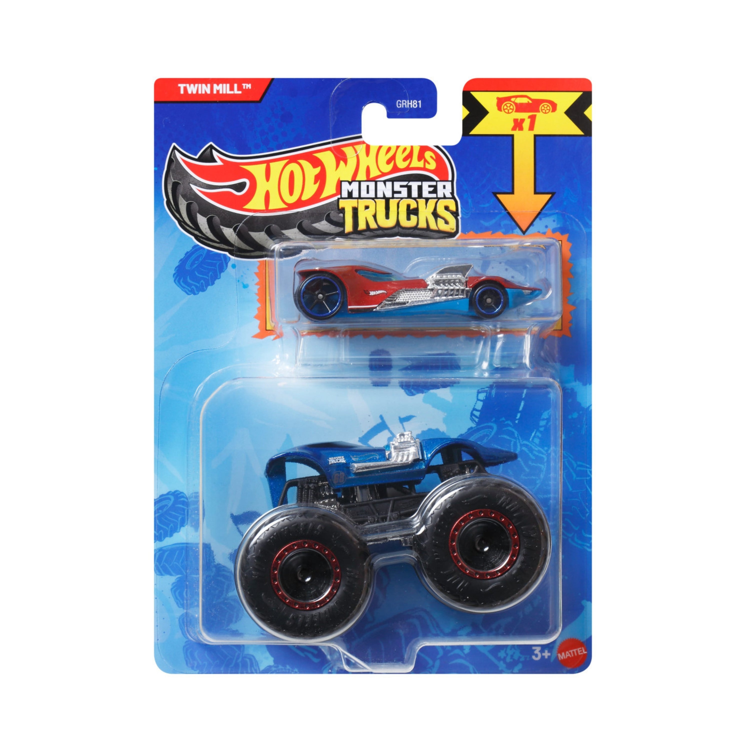 Hot Wheels Monster Truck & Diecast Crushable Car Set