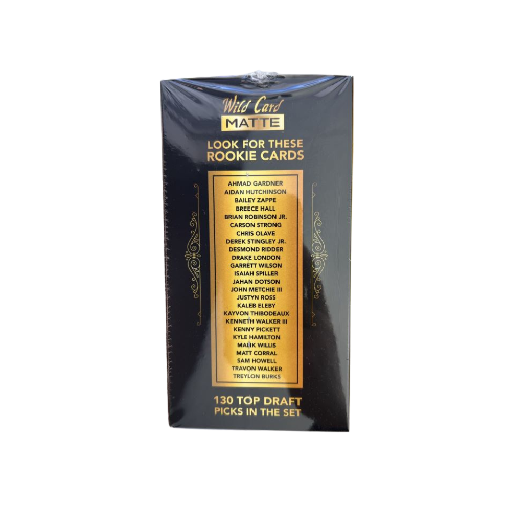 2022 Wild Card Black Matte Premium Draft Pick Football 40ct. Blaster Box