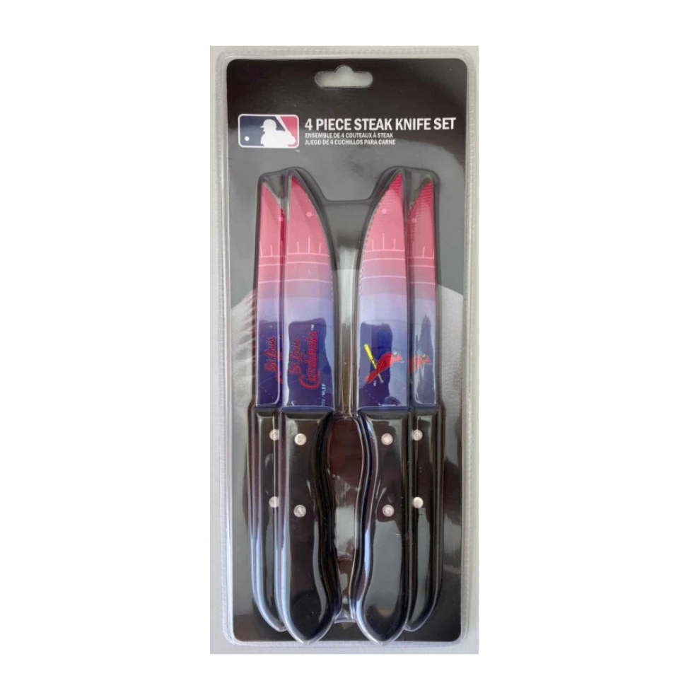 St. Louis Cardinals MLB Team Logo 4PC STEAK KNIFE SET