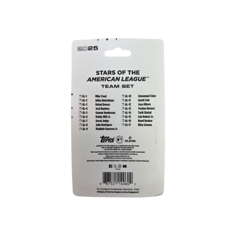 2025 Topps American League All-Stars MLB Baseball 17ct. Mini Team Set