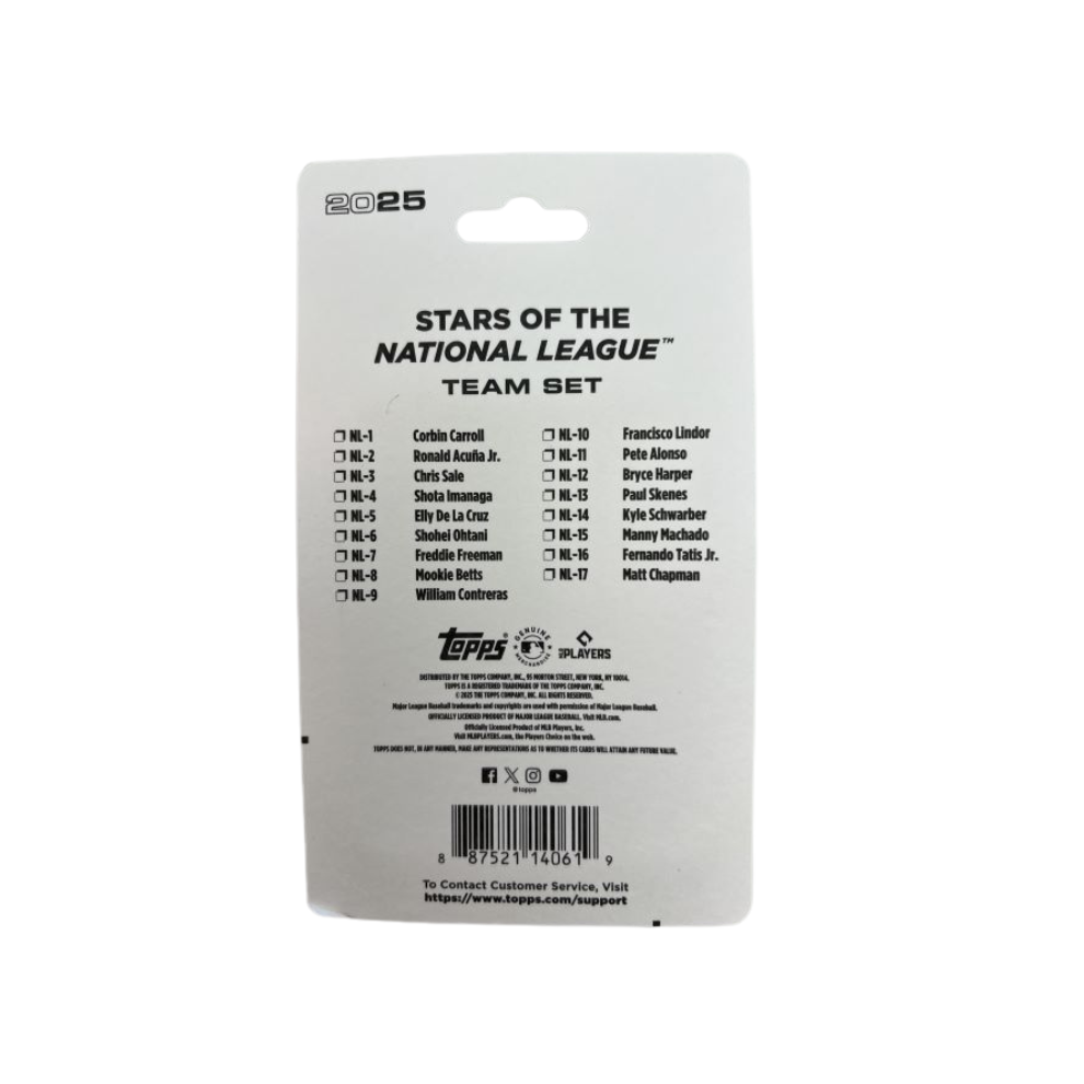 2025 Topps National League All-Stars MLB Baseball 17ct. Mini Team Set