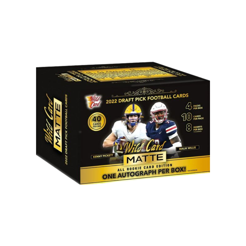 2022 Wild Card Black Matte Premium Draft Pick Football 40ct. Blaster Box