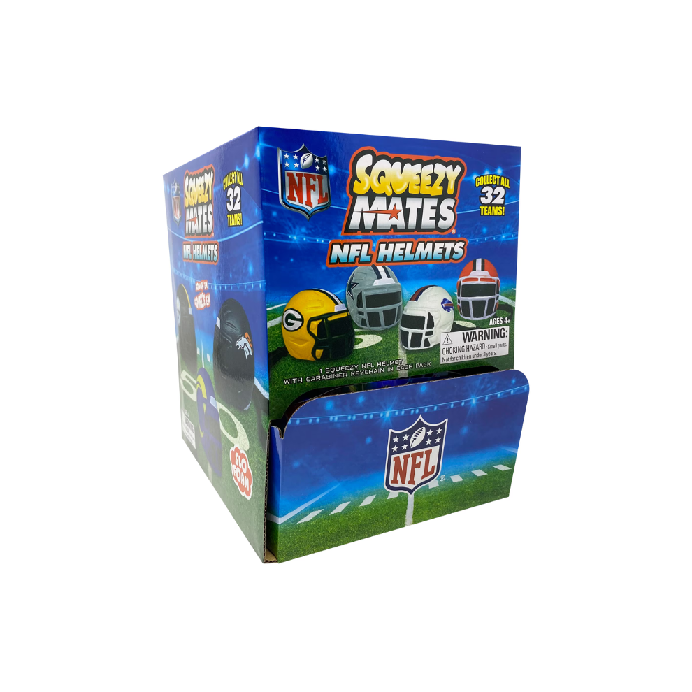 2025 NFL Helmets SqueezyMates 24ct. Gravity Feed Display Box