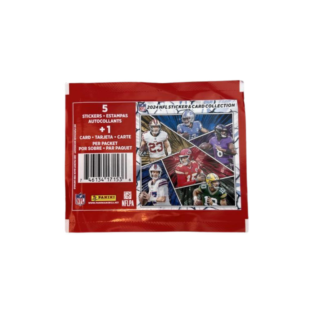2024 Panini NFL Football 5 Stickers + 1 Card Pack