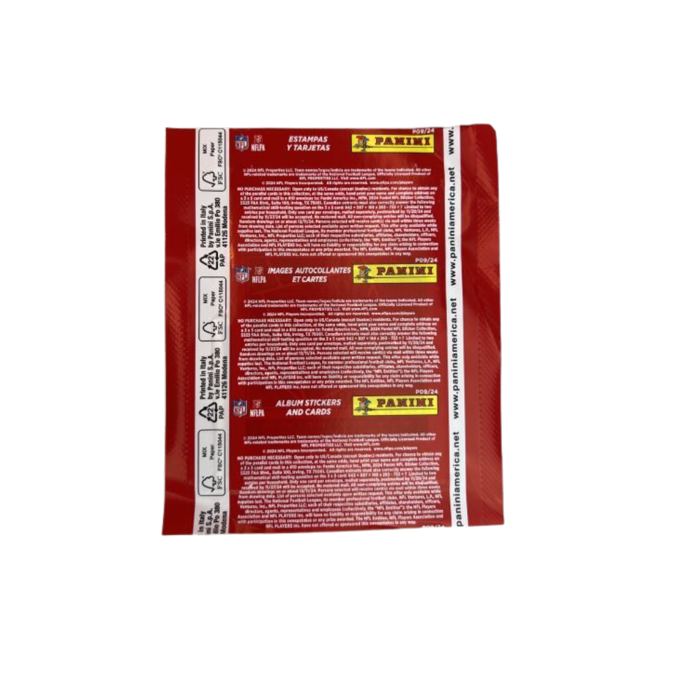 2024 Panini NFL Football 5 Stickers + 1 Card Pack