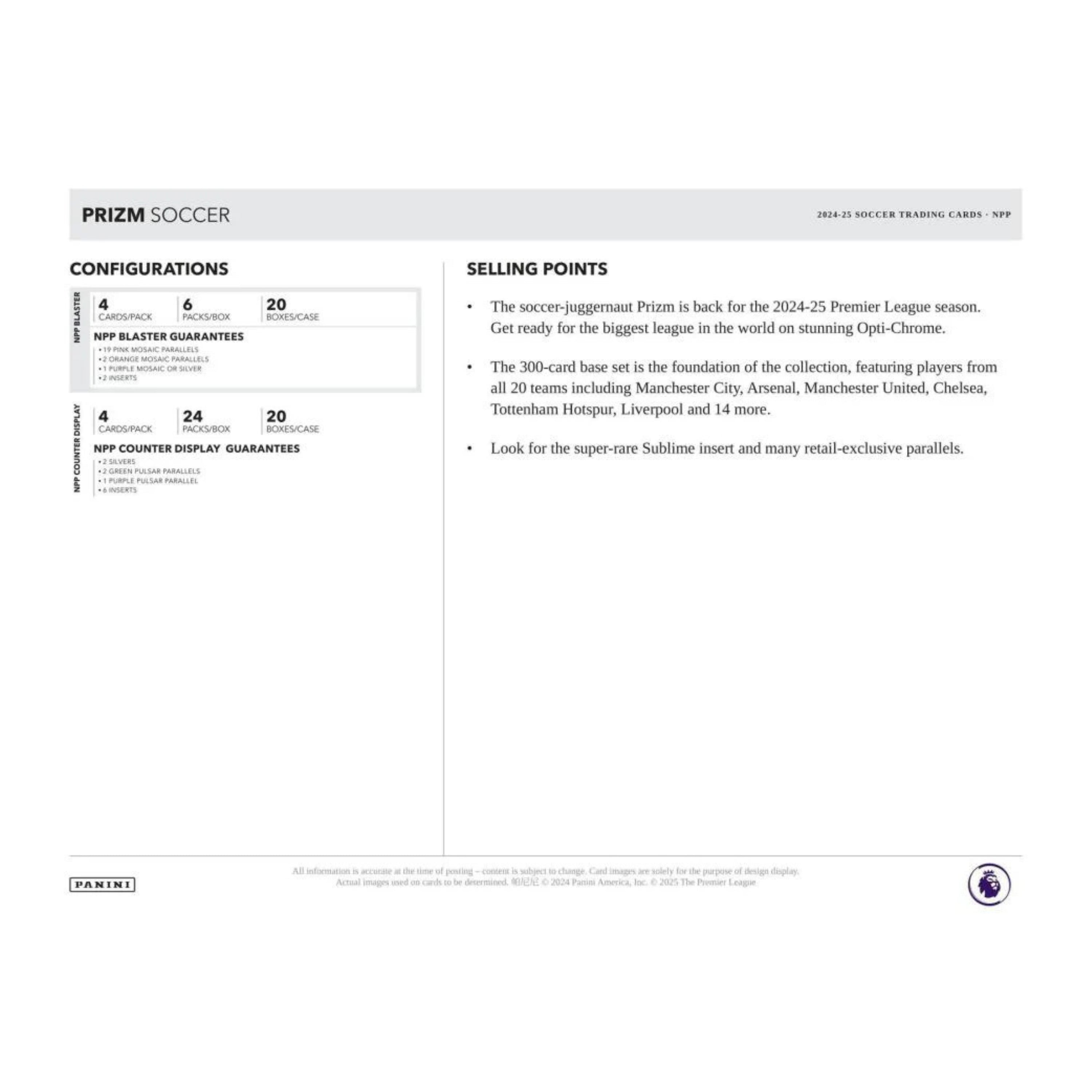 2024-25 Panini Prizm Premier League Soccer 24pk Display Box