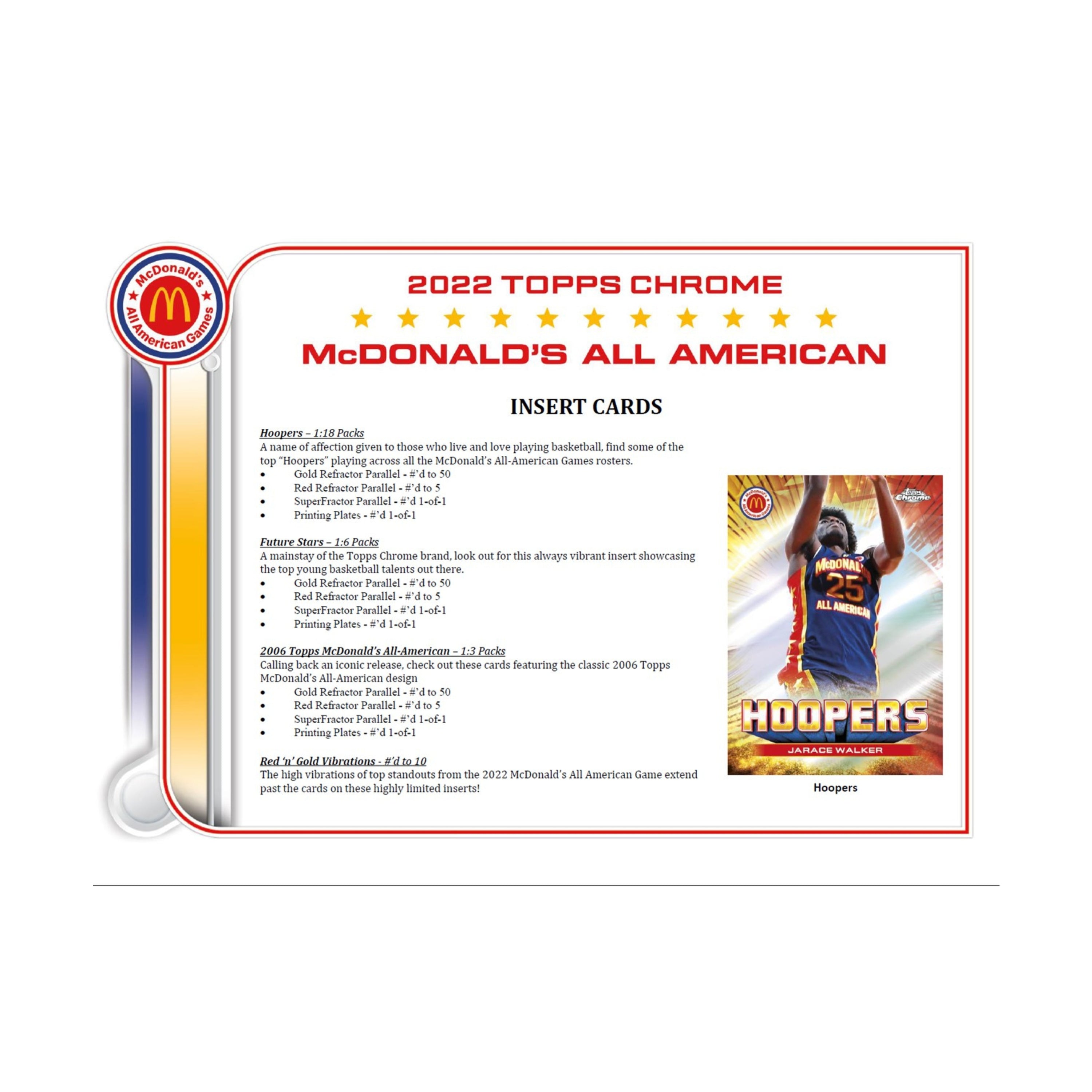 2022 Topps Chrome McDonalds All American Basketball 28ct. Blaster Box
