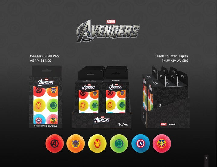 Marvel Avengers Licensed 6 Golf Ball Pack by Volvik