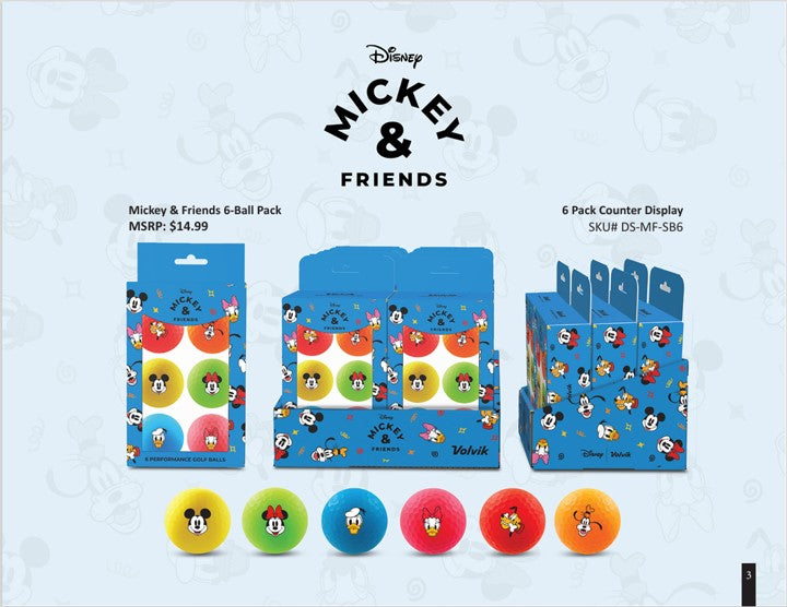 Disney Mickey & Friends Licensed 6 Golf Ball Pack by Volvik