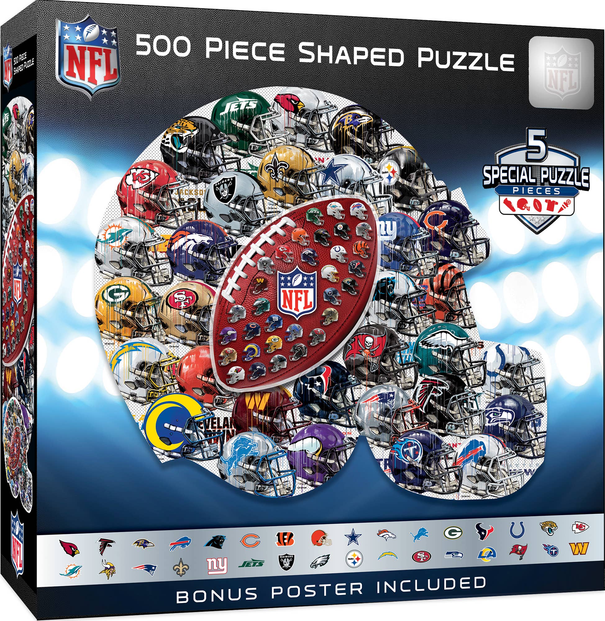 NFL - Helmet Drip Art 500 Piece Shaped Puzzle