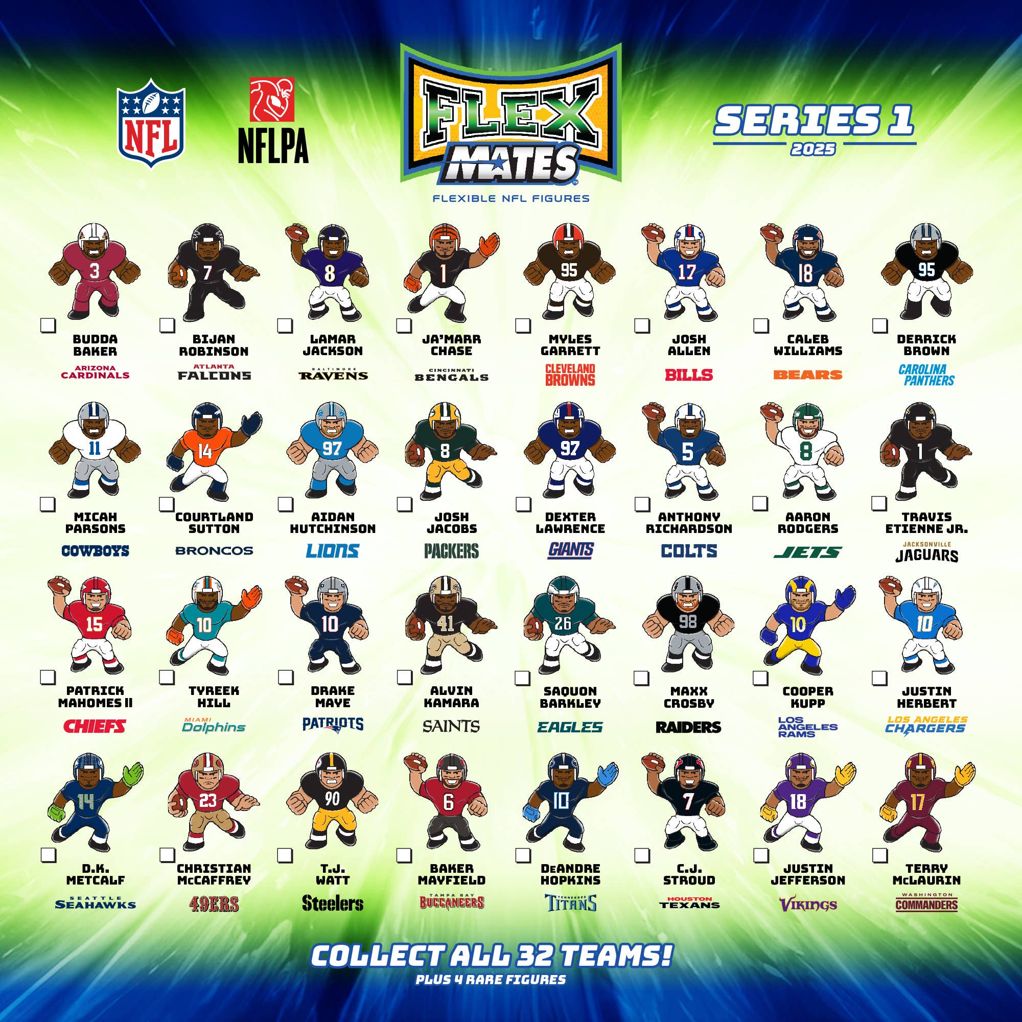 2025 NFL FlexMates 32Ct. Gravity Feed Display Box