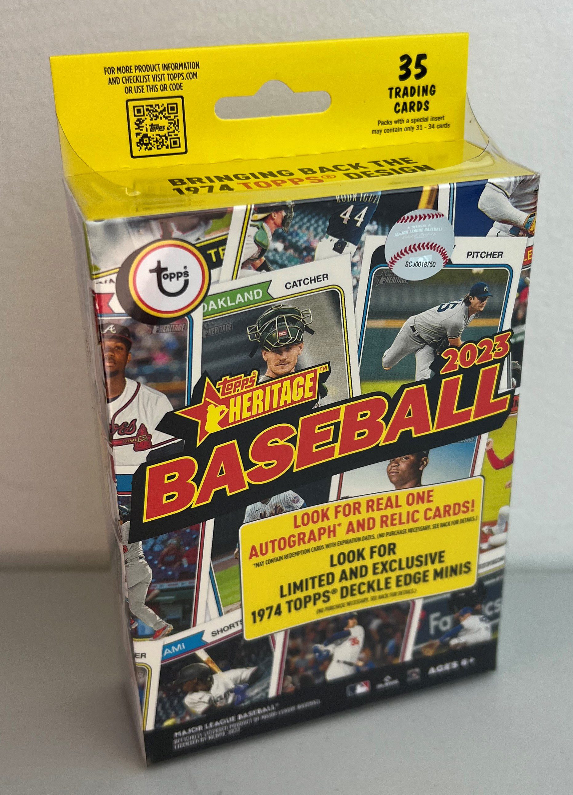 2023 Topps Heritage MLB Baseball Cards 35ct. Hanger Box