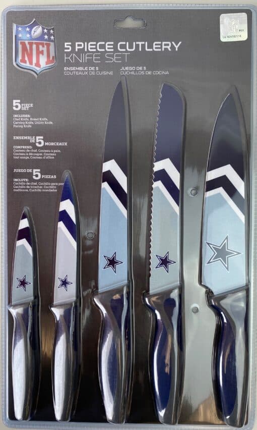 Dallas Cowboys NFL New Sports Licensed Team Logo 5-PIECE KNIFE SET