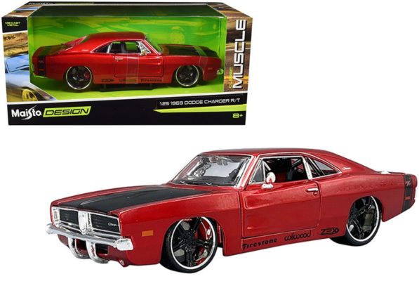 1969 Dodge Charger R/T 1:24 Scale Diecast Model - Card Giants