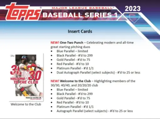 2023 Topps Series 1 Jumbo Baseball Checklist