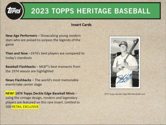 2023 Topps MLB Heritage Baseball Trading Card Giant Box