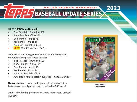 2023 Topps Update Series MLB Baseball Cards 87ct. BLASTER BOX
