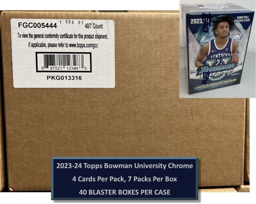 Bowman Chrome 2023/24 University Basketball Value Box - 7 Packs Per Box